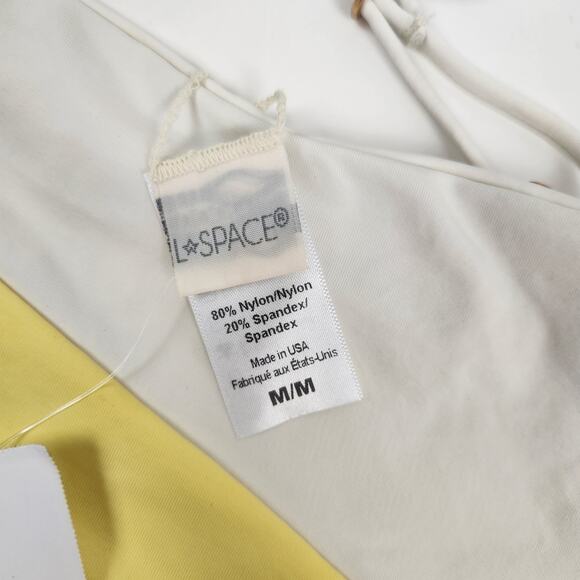 L*Space Ari Bikini Top in Yellow White Size Medium NWT - Picture 5 of 6
